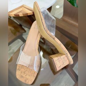 A New Day Women's Clear Cork Mules